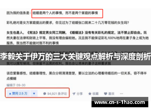 李毅关于伊万的三大关键观点解析与深度剖析