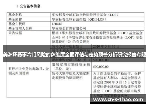 美洲杯赛事冷门风险的多维度全面评估与走势预警分析研究报告专题